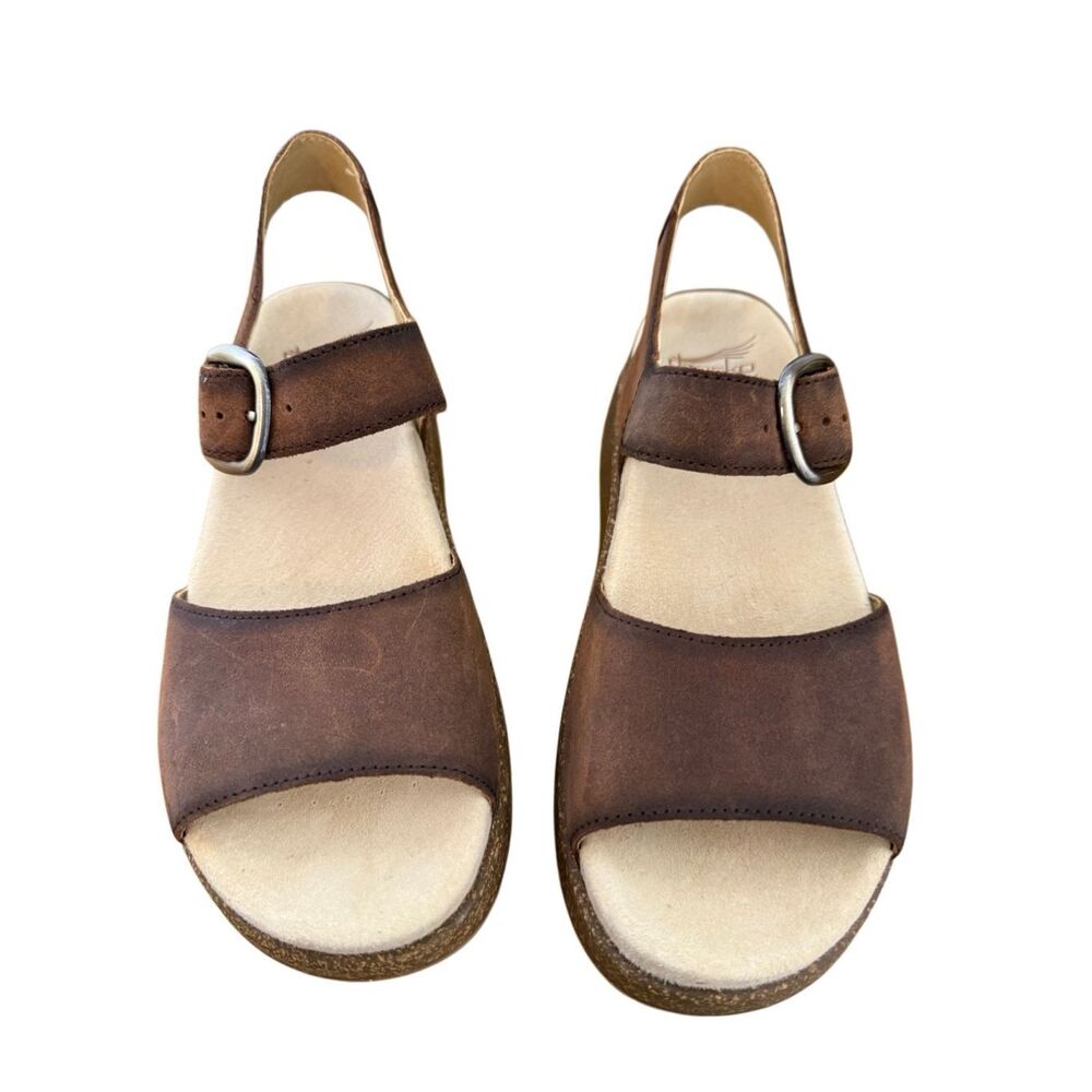 NEW Dansko Bianca Platform Sandal in Burnished Brown Nubuck NIB Boho, Casual - Picture 4 of 11